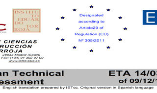 水泥錨栓歐洲ETA證號於2014年取得